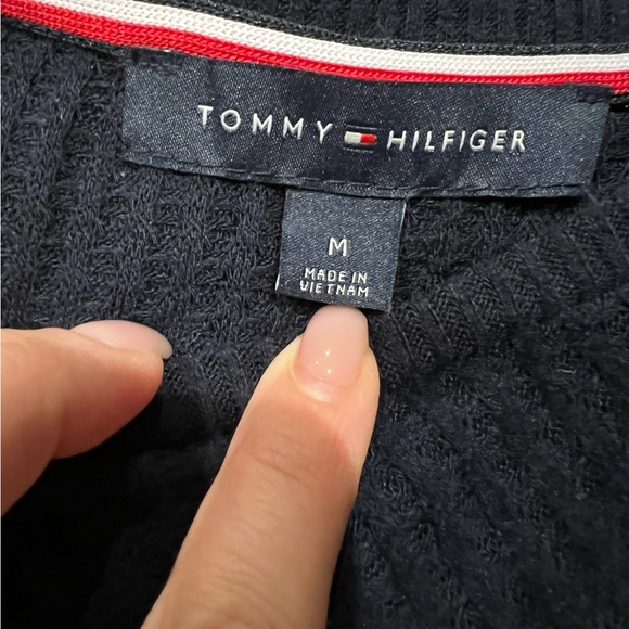 Tommy Hilfiger Women's Waffle Knit Top Blue Size Medium - Picture 6 of 8